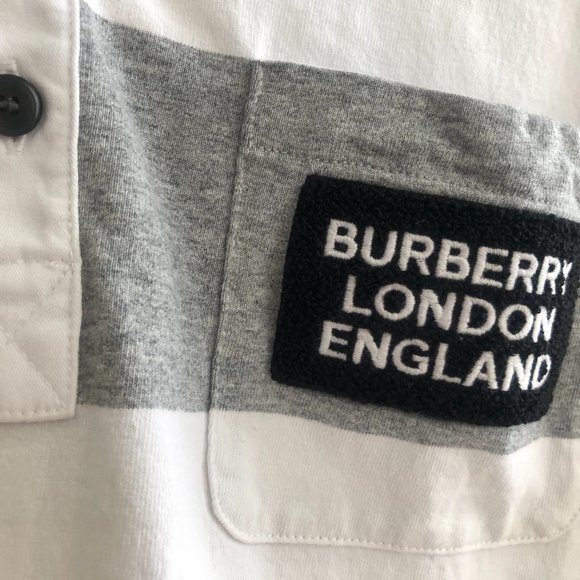 Burberry Long-sleeve Striped Cotton Polo Shirt - Picture 3 of 6